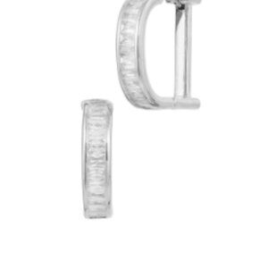 D hoop earrings CZ silver